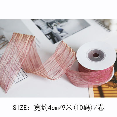 Poliester 38mm Organza Ribbon Eco Friendly Pale Pink Organza Ribbon