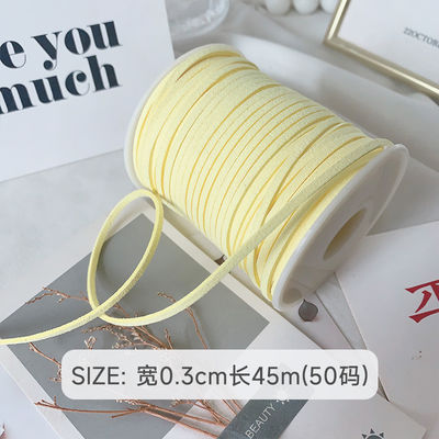 3mm Suede Leather Velvet Ribbon ISO9001 Blue Velvet Ribbon Wired
