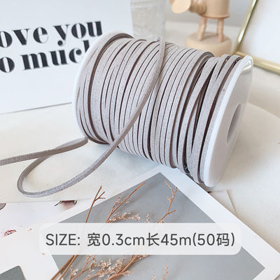 3mm Suede Leather Velvet Ribbon ISO9001 Blue Velvet Ribbon Wired