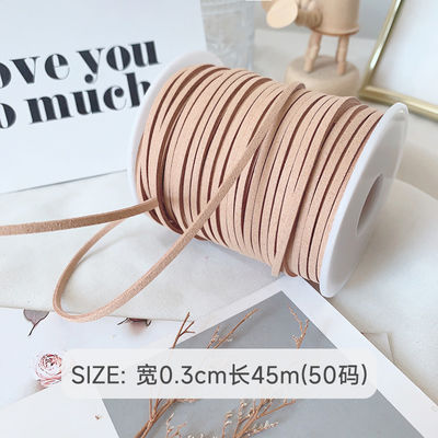 3mm Suede Leather Velvet Ribbon ISO9001 Blue Velvet Ribbon Wired