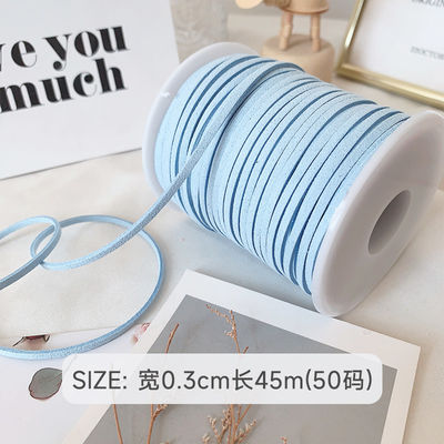 3mm Suede Leather Velvet Ribbon ISO9001 Blue Velvet Ribbon Wired