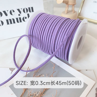 3mm Suede Leather Velvet Ribbon ISO9001 Blue Velvet Ribbon Wired