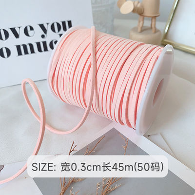 3mm Suede Leather Velvet Ribbon ISO9001 Blue Velvet Ribbon Wired