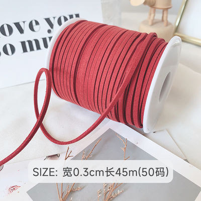 3mm Suede Leather Velvet Ribbon ISO9001 Blue Velvet Ribbon Wired