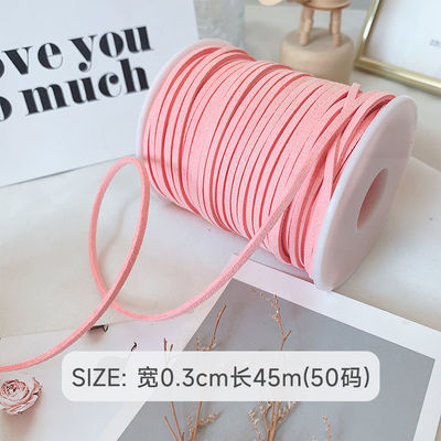 3mm Suede Leather Velvet Ribbon ISO9001 Blue Velvet Ribbon Wired
