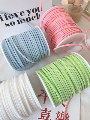3mm Suede Leather Velvet Ribbon ISO9001 Blue Velvet Ribbon Wired