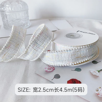 25mm polyester wstążka siatka plaid wstążka Pearl Edge OEM ODM