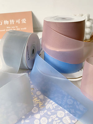 Wielkiej gęstości poliester organza wstążka 40 mm do luksusowego opakowania prezentów