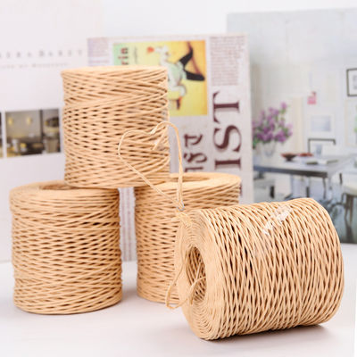 Beżowa kolorowa skręcona sznurka raffia 150m długość sznurek z brązowego papieru