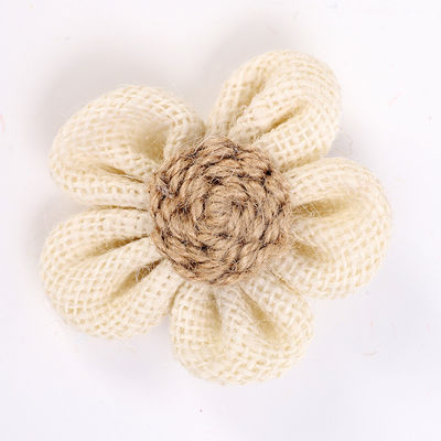 8cm Kwiaty z wstążki z płaszczykiem Dye Orange Czarny Jute Rope Flower