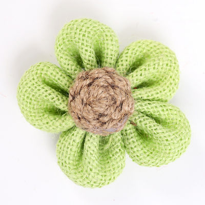 8cm Kwiaty z wstążki z płaszczykiem Dye Orange Czarny Jute Rope Flower