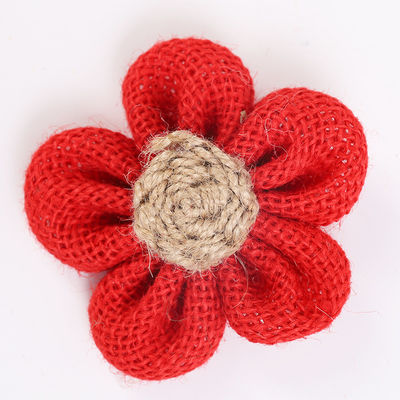 8cm Kwiaty z wstążki z płaszczykiem Dye Orange Czarny Jute Rope Flower