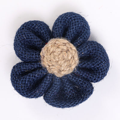 8cm Kwiaty z wstążki z płaszczykiem Dye Orange Czarny Jute Rope Flower