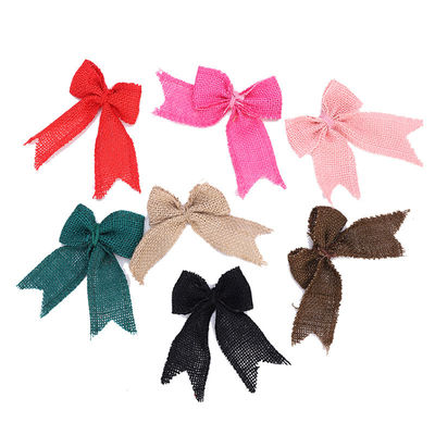 8cm*11cm Jute Ribbon Bow Green Rose Dekoracyjny Burlap Ribbon