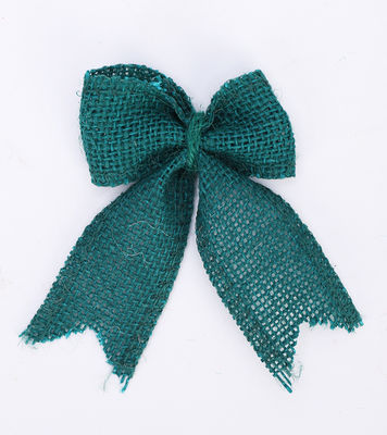 8cm*11cm Jute Ribbon Bow Green Rose Dekoracyjny Burlap Ribbon