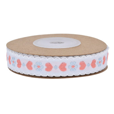 Jacquard 12mm Kwiatowa wstążka ISO14001 Vintage Floral Ribbon