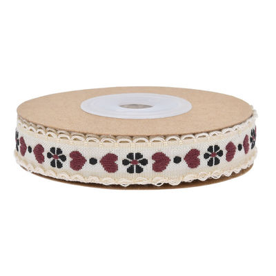 Jacquard 12mm Kwiatowa wstążka ISO14001 Vintage Floral Ribbon