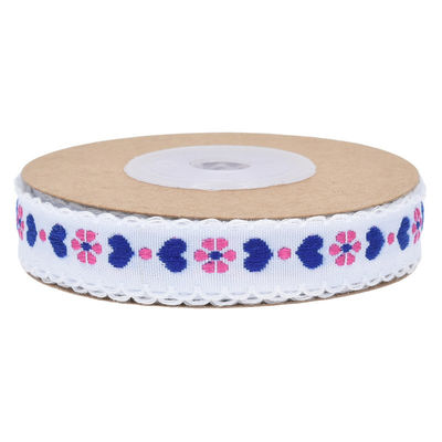 Jacquard 12mm Kwiatowa wstążka ISO14001 Vintage Floral Ribbon