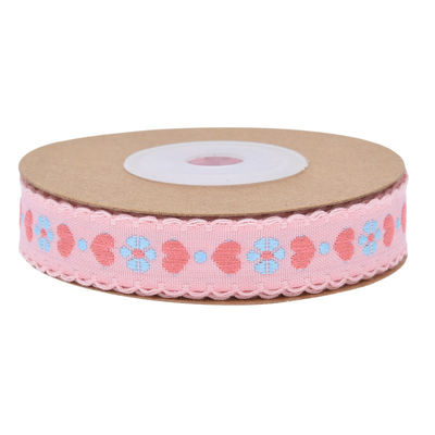 Jacquard 12mm Kwiatowa wstążka ISO14001 Vintage Floral Ribbon