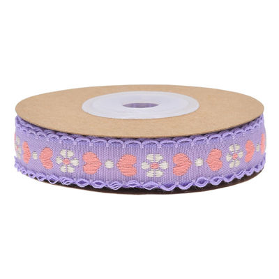 Jacquard 12mm Kwiatowa wstążka ISO14001 Vintage Floral Ribbon