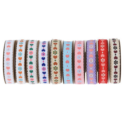 Jacquard 12mm Kwiatowa wstążka ISO14001 Vintage Floral Ribbon
