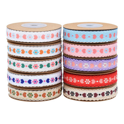 Jacquard 12mm Kwiatowa wstążka ISO14001 Vintage Floral Ribbon