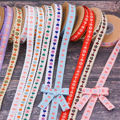 Jacquard 12mm Kwiatowa wstążka ISO14001 Vintage Floral Ribbon
