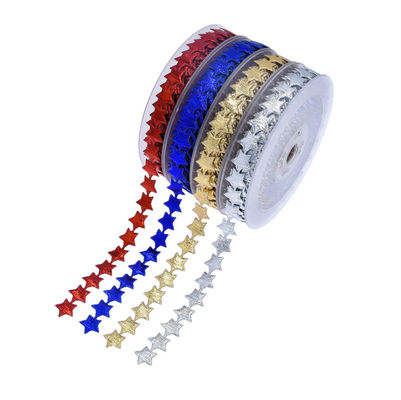 15mm*15m Ultrasonic Star Wired Ribbon Plain Pattern Jacquard Ribbon
