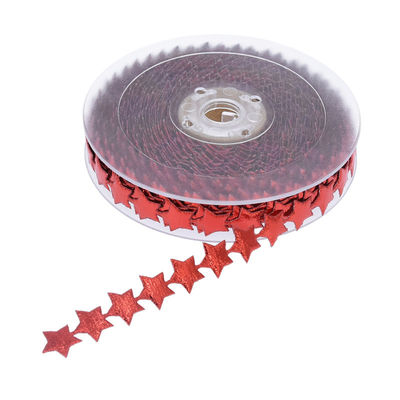 15mm*15m Ultrasonic Star Wired Ribbon Plain Pattern Jacquard Ribbon