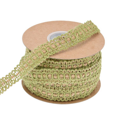 Włókno z płytki liściastej, ciemnozielone, 2mm-15mm*10y Jute Wired Ribbon