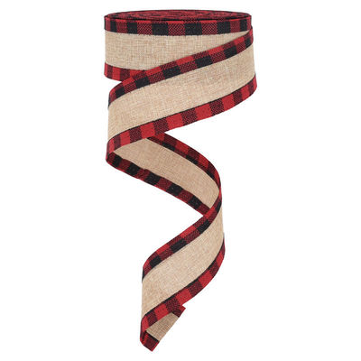 40 mm i 63 mm*10y Jute Lattice Ribbon Biodegradable Lattice Burlap Ribbon