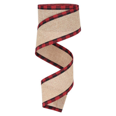 40 mm i 63 mm*10y Jute Lattice Ribbon Biodegradable Lattice Burlap Ribbon