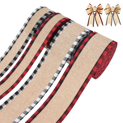 40 mm i 63 mm*10y Jute Lattice Ribbon Biodegradable Lattice Burlap Ribbon