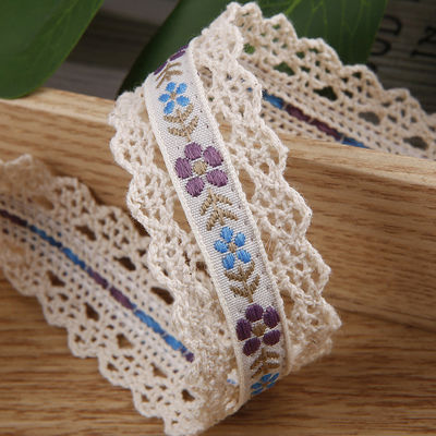 2.5cm Sznurówka z krawędziami koronkowymi Jacquard Ribbon Gift Packing Polyester Ribbon for Packaging
