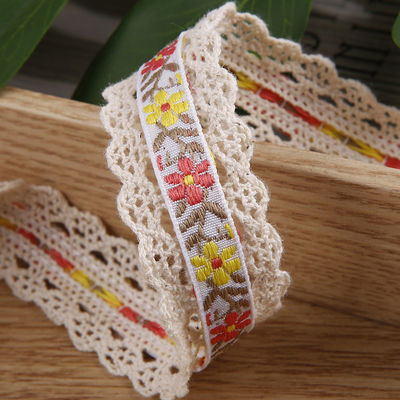 2.5cm Sznurówka z krawędziami koronkowymi Jacquard Ribbon Gift Packing Polyester Ribbon for Packaging