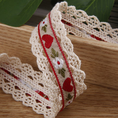 2.5cm Sznurówka z krawędziami koronkowymi Jacquard Ribbon Gift Packing Polyester Ribbon for Packaging