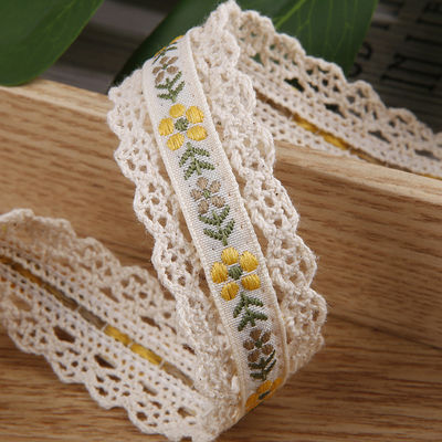 2.5cm Sznurówka z krawędziami koronkowymi Jacquard Ribbon Gift Packing Polyester Ribbon for Packaging