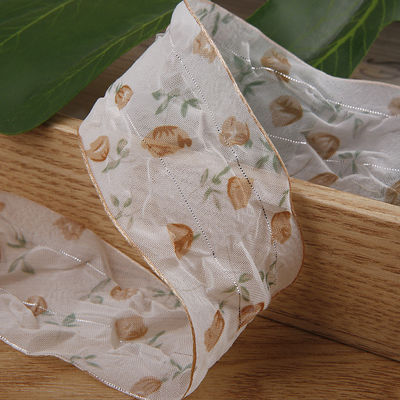40mm 50mm Organza wstążka z kwiatowej drukowanej wstążki poliestrowej OEM Eco Friendly