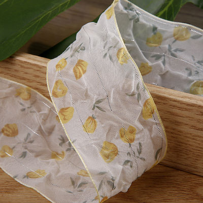 40mm 50mm Organza wstążka z kwiatowej drukowanej wstążki poliestrowej OEM Eco Friendly