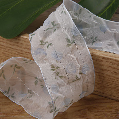 40mm 50mm Organza wstążka z kwiatowej drukowanej wstążki poliestrowej OEM Eco Friendly