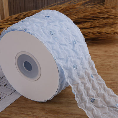50 mm wstążka organza z wzorem kropki złota folia Drukowany poliester wstążka organza OEM przyjazny dla środowiska