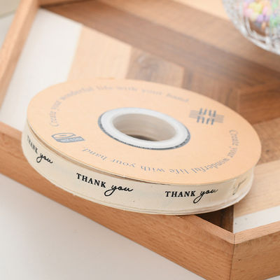 13mm Logo Bawełna wstążka literacka świeże kwiaty bukiet ciasto Dekoracja pudełko podarunkowe wstążka DIY Materiał wstążka opakowaniowa