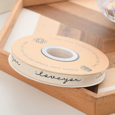 13mm Logo Bawełna wstążka literacka świeże kwiaty bukiet ciasto Dekoracja pudełko podarunkowe wstążka DIY Materiał wstążka opakowaniowa