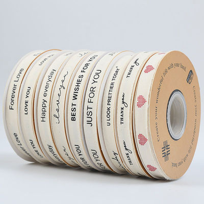 13mm Wholesale Logo Cotton Ribbon Literary Style Kwiaty Opakowanie Pudełko podarunkowe Dekoracja Ribbon Cake Bouquet
