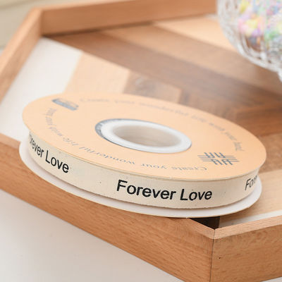 13mm Wholesale Logo Cotton Ribbon Literary Style Kwiaty Opakowanie Pudełko podarunkowe Dekoracja Ribbon Cake Bouquet