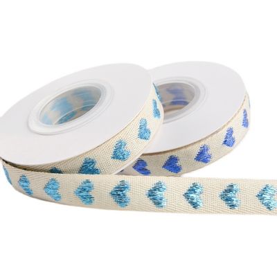 16mm*9m wzór serca Jacquard bawełniana wstążka do akcesoriów odzieżowych