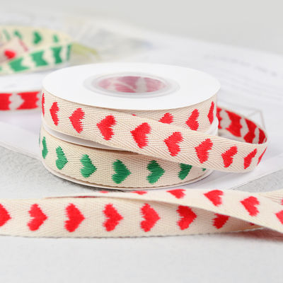 16mm*9m wzór serca Jacquard bawełniana wstążka do akcesoriów odzieżowych