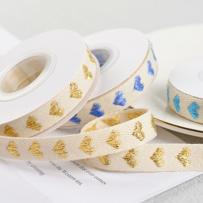 16mm*9m wzór serca Jacquard bawełniana wstążka do akcesoriów odzieżowych