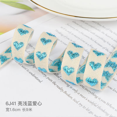 16mm*9m wzór serca Jacquard bawełniana wstążka do akcesoriów odzieżowych