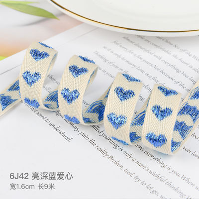 16mm*9m wzór serca Jacquard bawełniana wstążka do akcesoriów odzieżowych